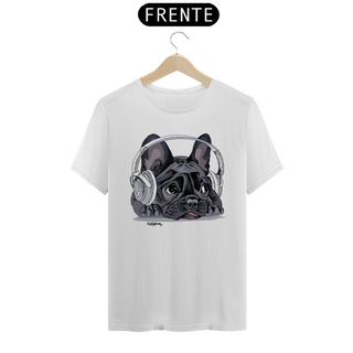 Camiseta Bulldog Francês Ouvindo Música