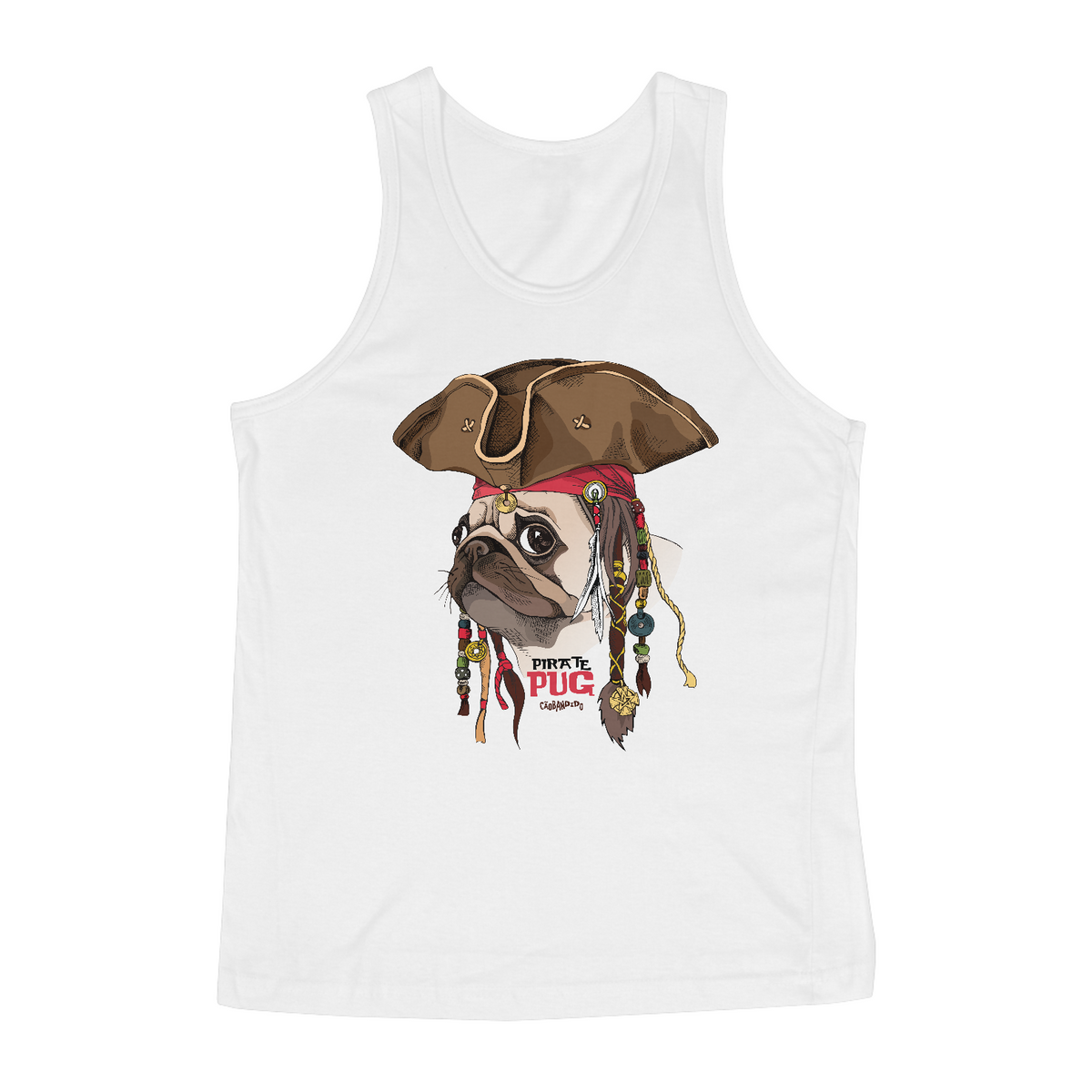 Nome do produto: Regata Pug Pirata