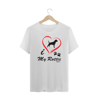 Camiseta Plus Size Rottweiler - I Love My Rottie