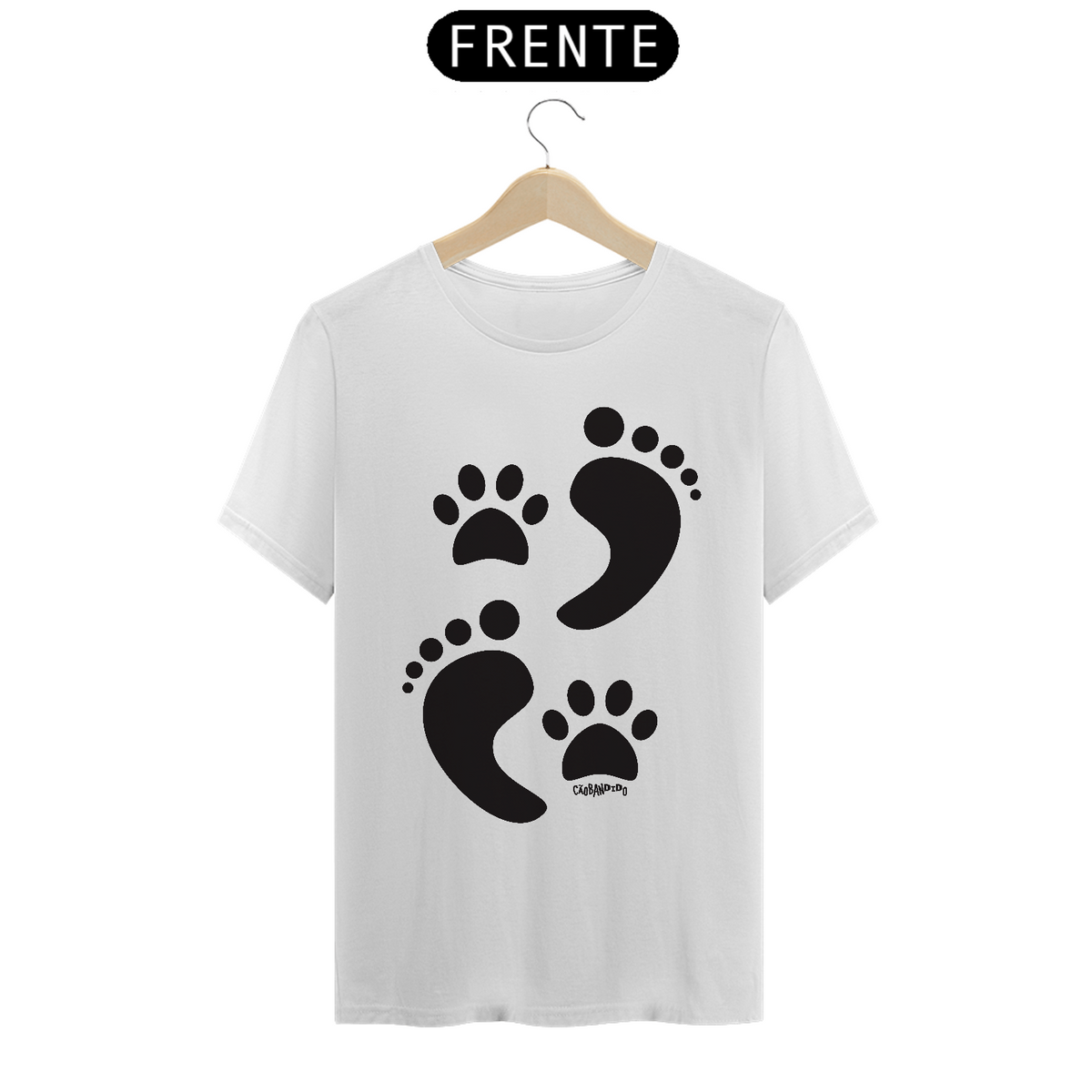 Nome do produto: Camiseta Cachorro Pegadas