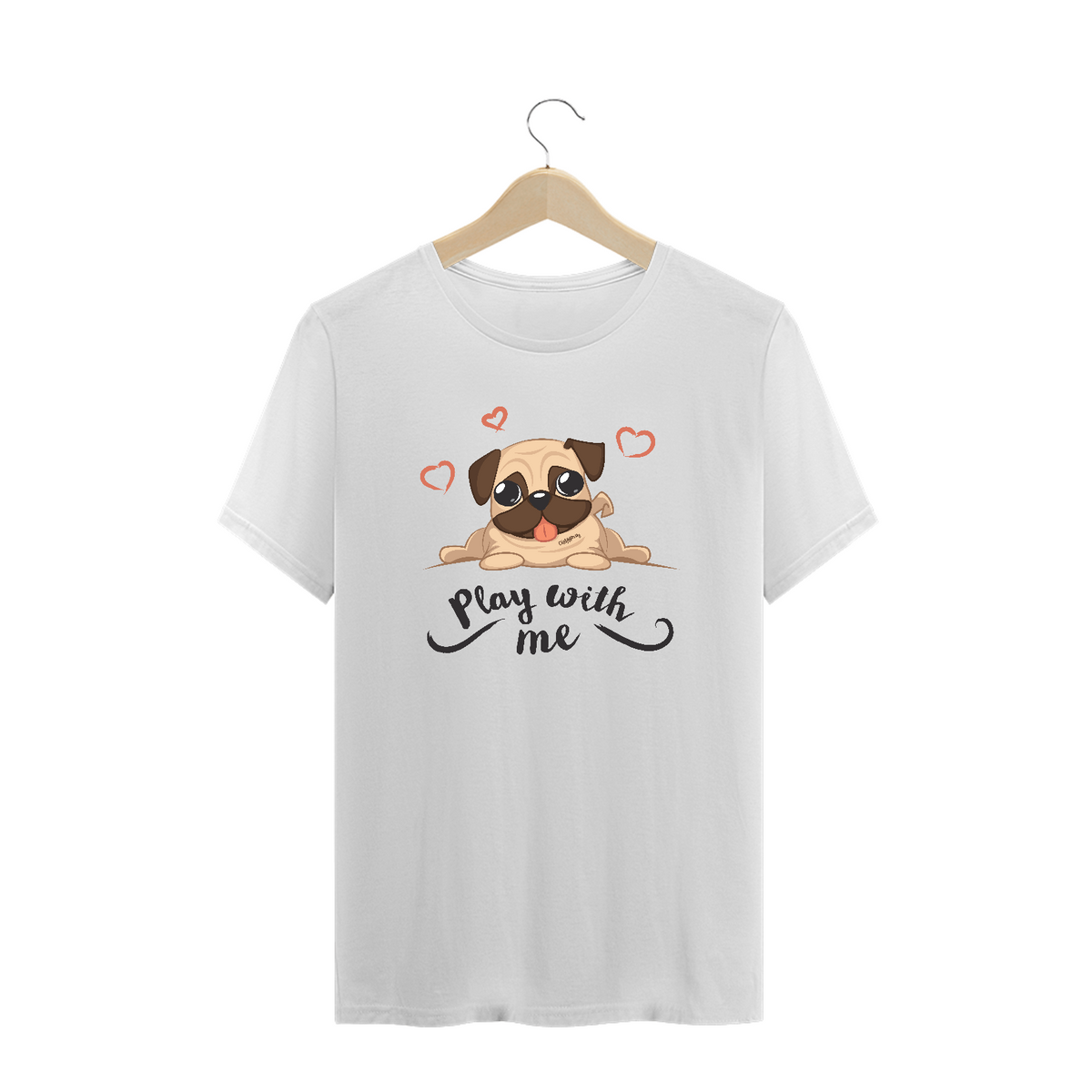 Nome do produto: Camiseta Plus Size Pug Play With Me