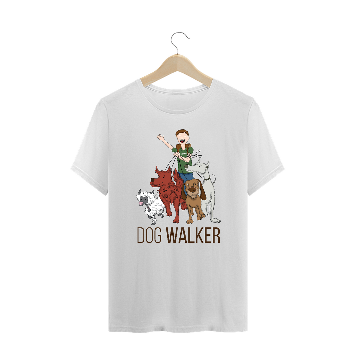 Nome do produto: Camiseta Plus Size Dog Walker - Passeador de Cães