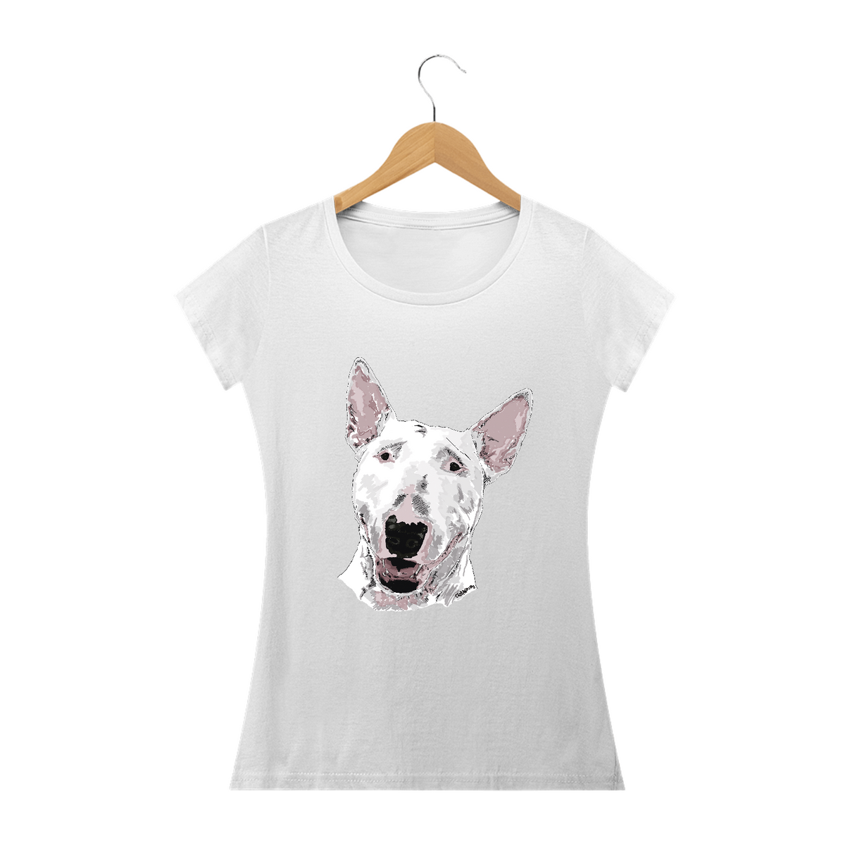 Nome do produto: Baby Look Bull Terrier Pintura Digital