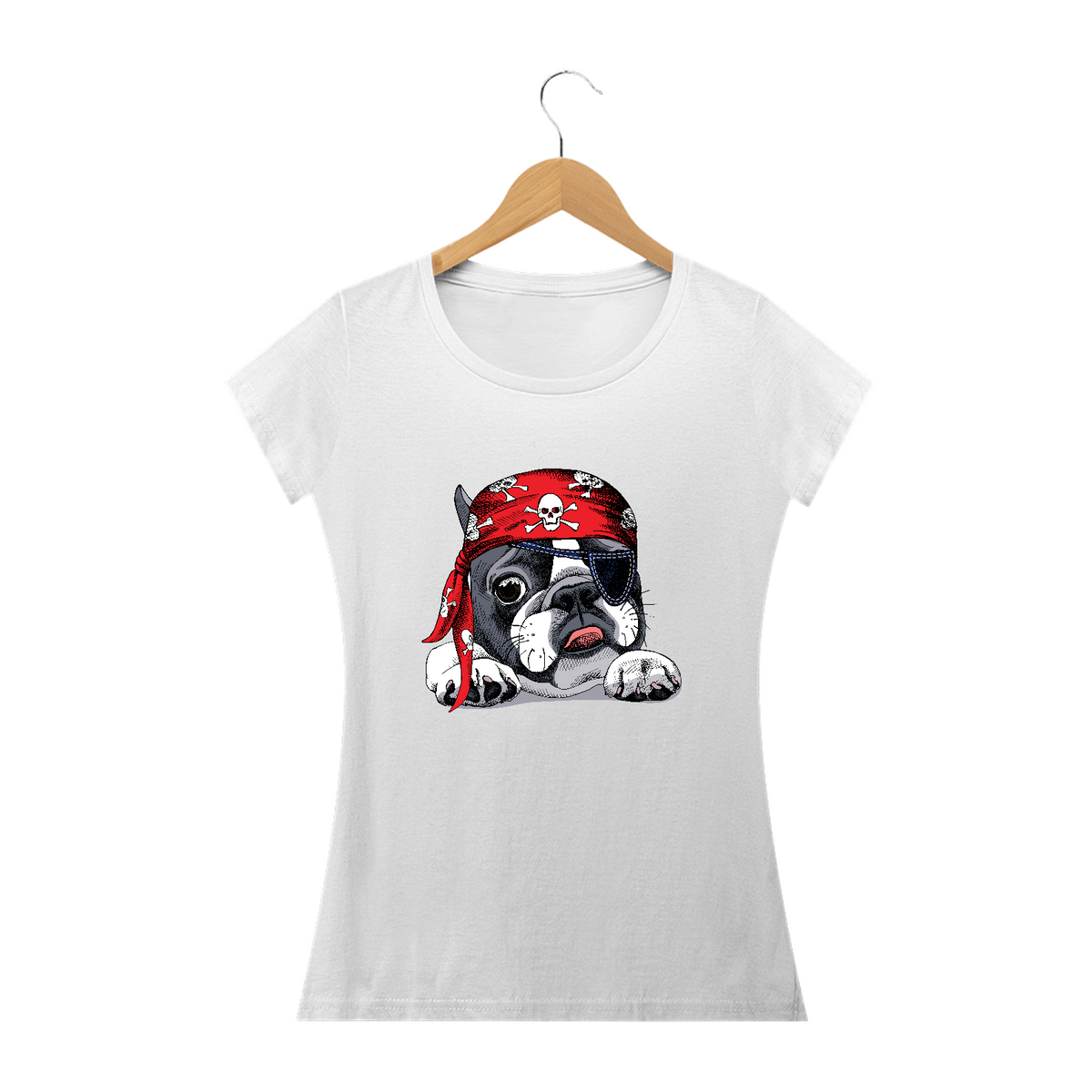 Nome do produto: Baby Look Bulldog Francês Pirata