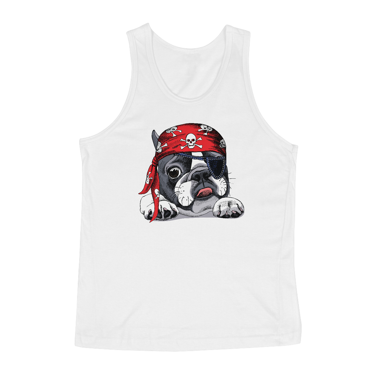 Nome do produto: Regata Bulldog Francês Pirata