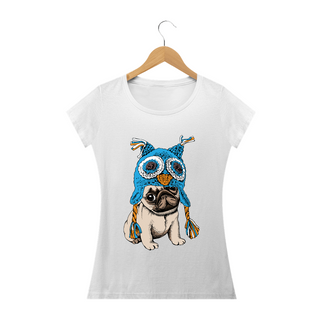 Baby Look Cachorro Pug Coruja