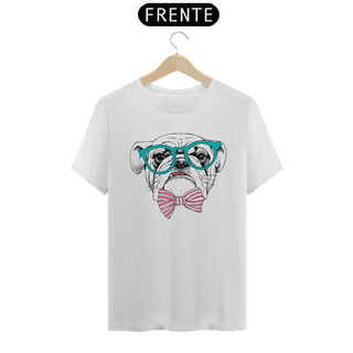 Nome do produtoCamiseta Bulldog Inglês de Óculos e Gravatinha