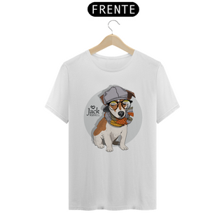 Nome do produtoCamiseta Jack Russell de Óculos e Cachecol