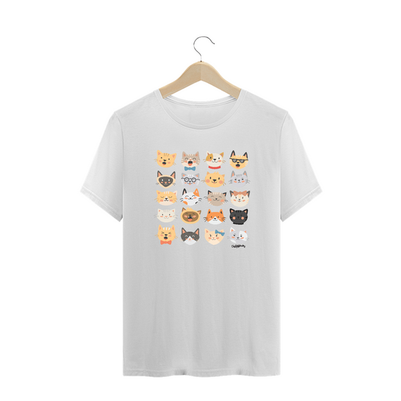 Camiseta Plus Size Cats Emoticons