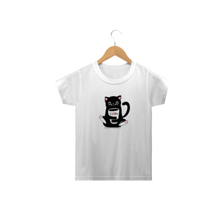 Nome do produtoCamiseta Infantil Gato Preto Café