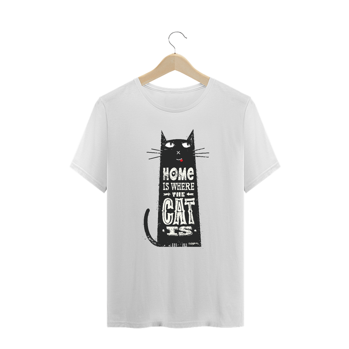 Nome do produto: Camiseta Plus Size Home Is Where The Cat Is