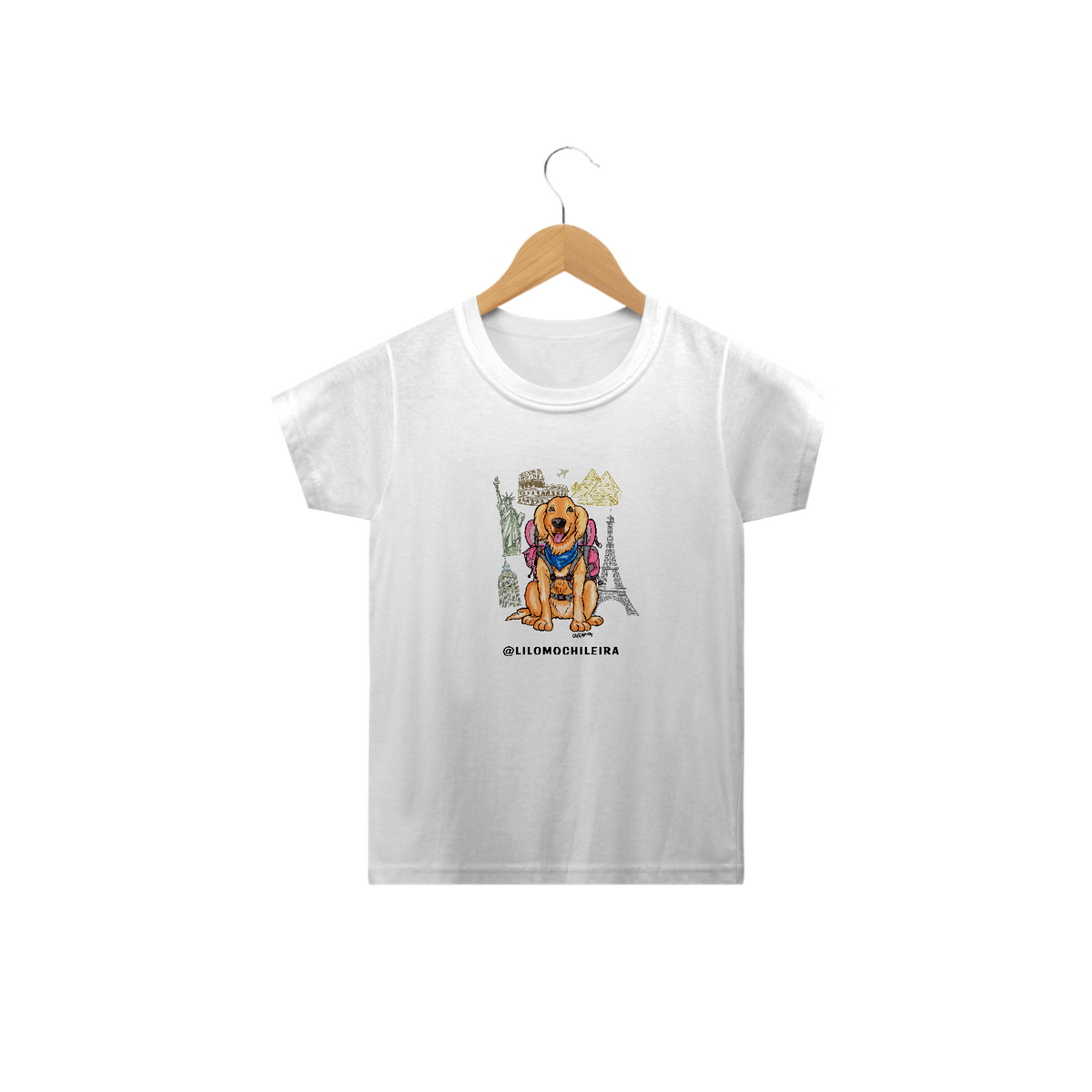 Nome do produto: Camiseta Infantil Lilo Mochileira