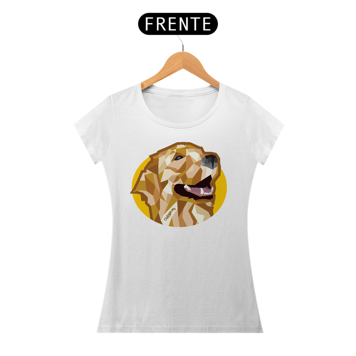 Nome do produto: Baby Look Golden Retriever Mosaico Guth Dog