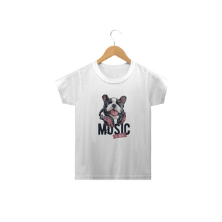 Nome do produtoCamiseta Infantil Music and Dog