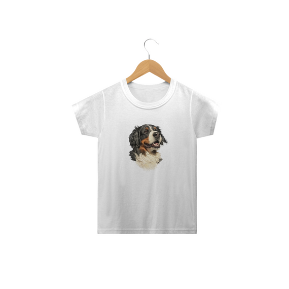 Camiseta Infantil Bernese Ilustração Realista