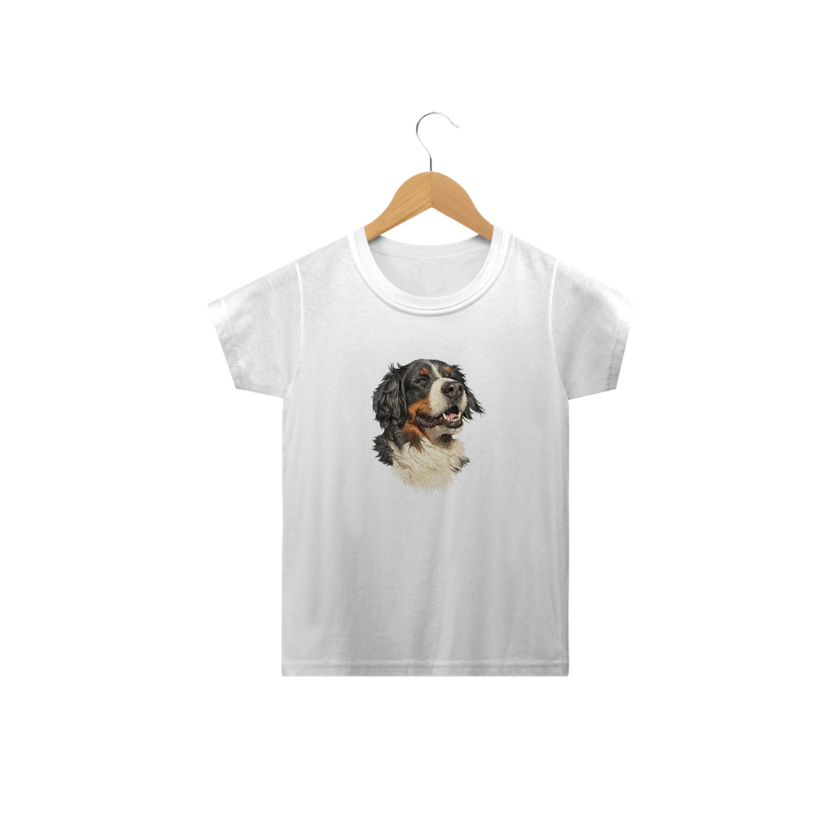 Nome do produto: Camiseta Infantil Bernese Ilustração Realista