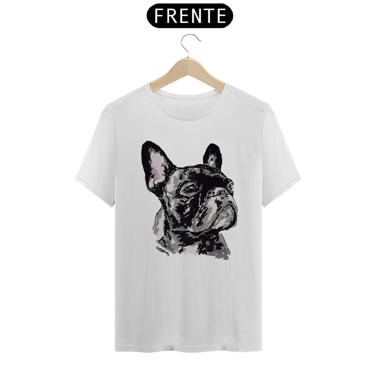 Nome do produto: Camiseta Bulldog Francês Pintura Digital