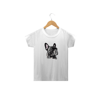 Camiseta Infantil Bulldog Francês Pintura Digital