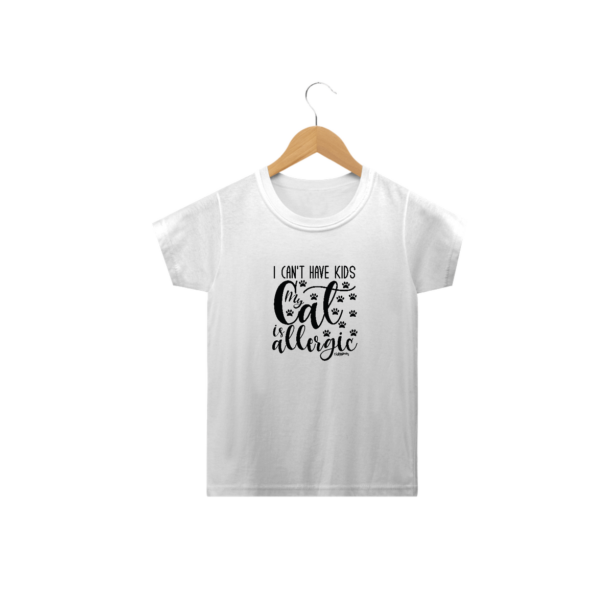 Nome do produto: Camiseta Infantil I Can\'t Have Kids My Cat is Allergic