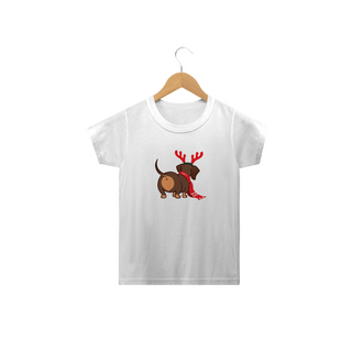 Camiseta Infantil Dachshund Natal