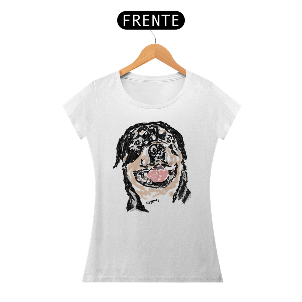 Nome do produto: Baby Look Rottweiler Pintura Digital