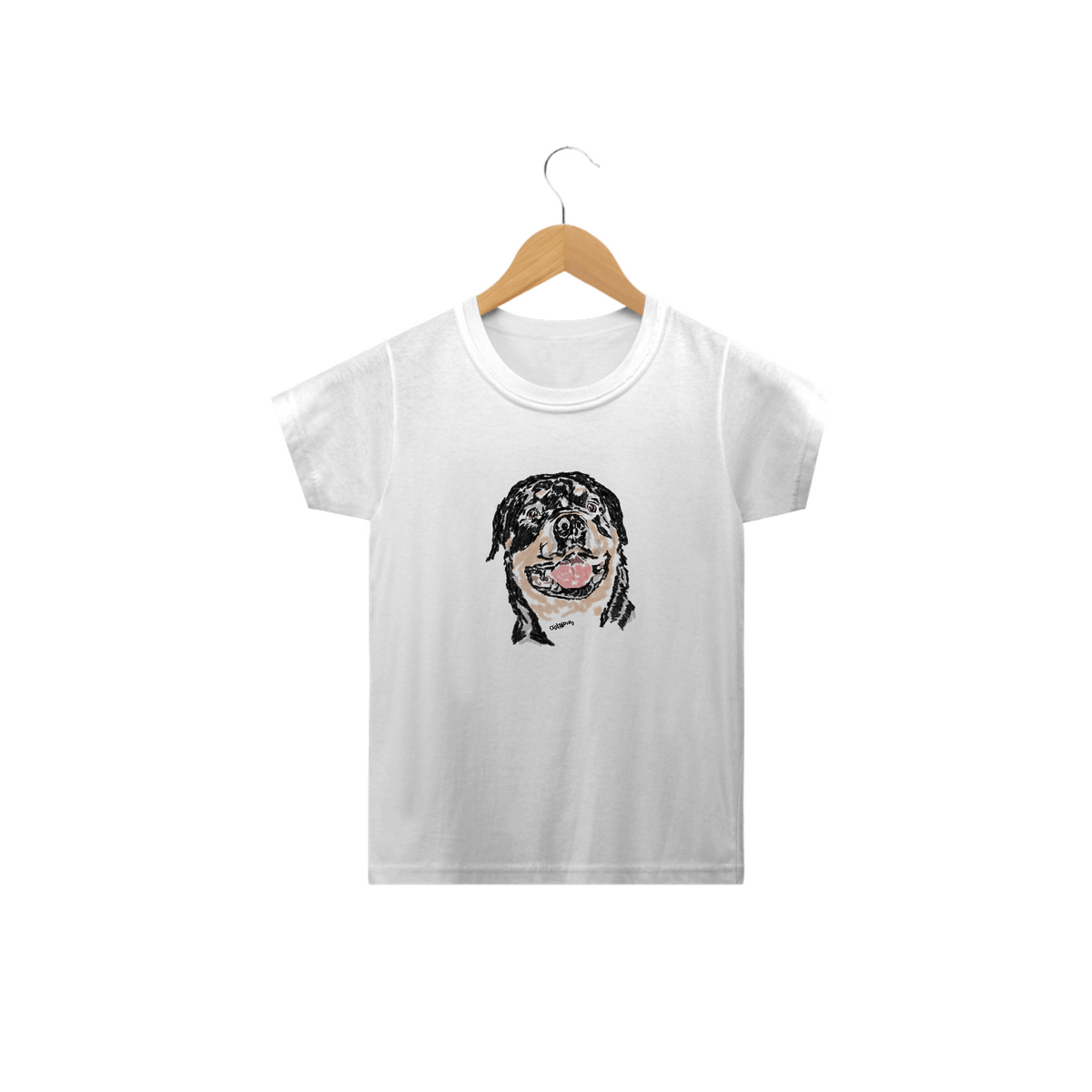 Nome do produto: Camiseta Infantil Rottweiler Pintura Digital