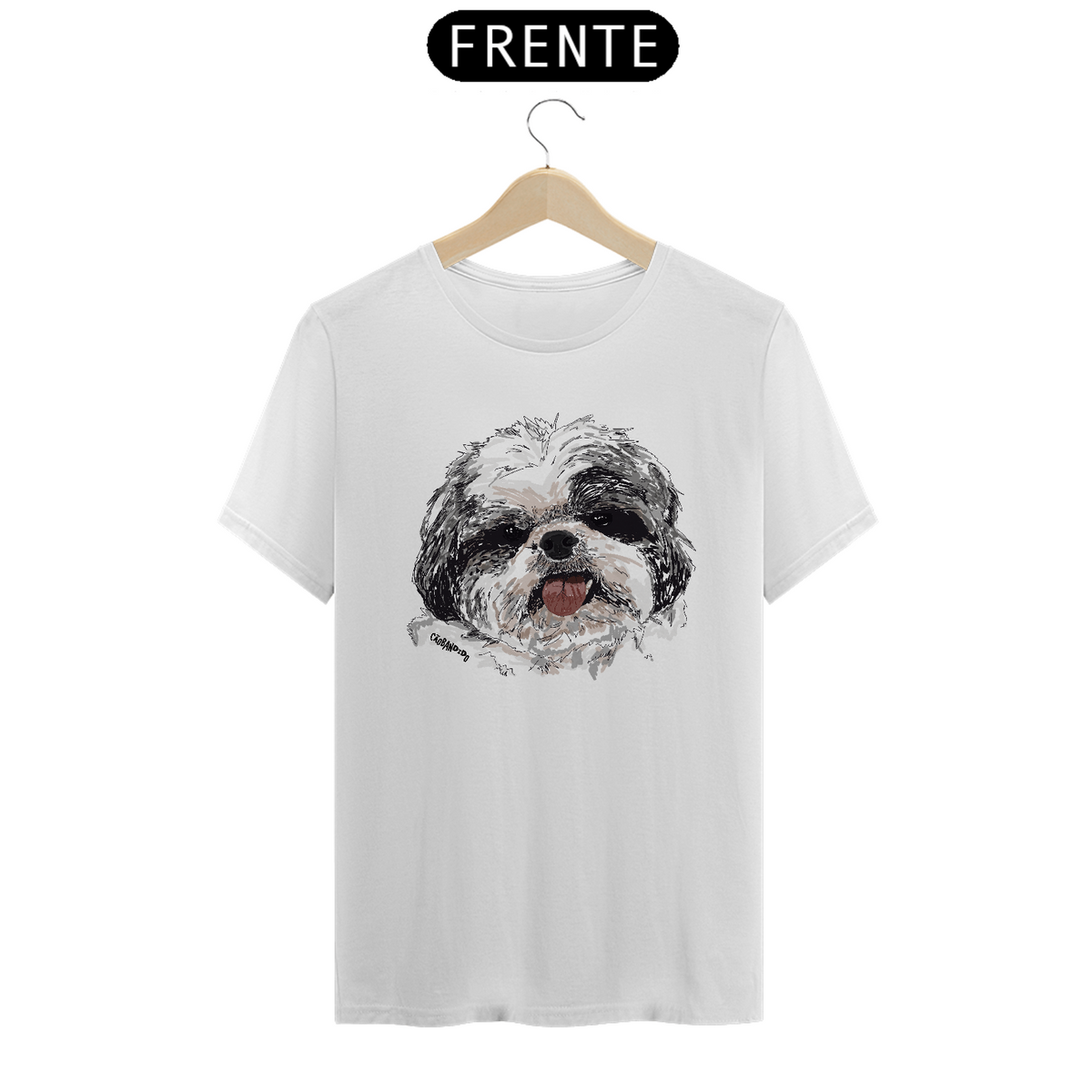 Nome do produto: Camiseta Shih Tzu Pintura Digital