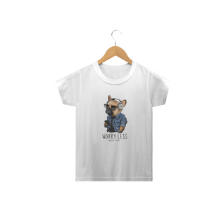 Nome do produtoCamiseta Infantil Cachorro Worry Less - Music More