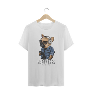 Nome do produtoCamiseta Plus Size Cachorro Worry Less - Music More