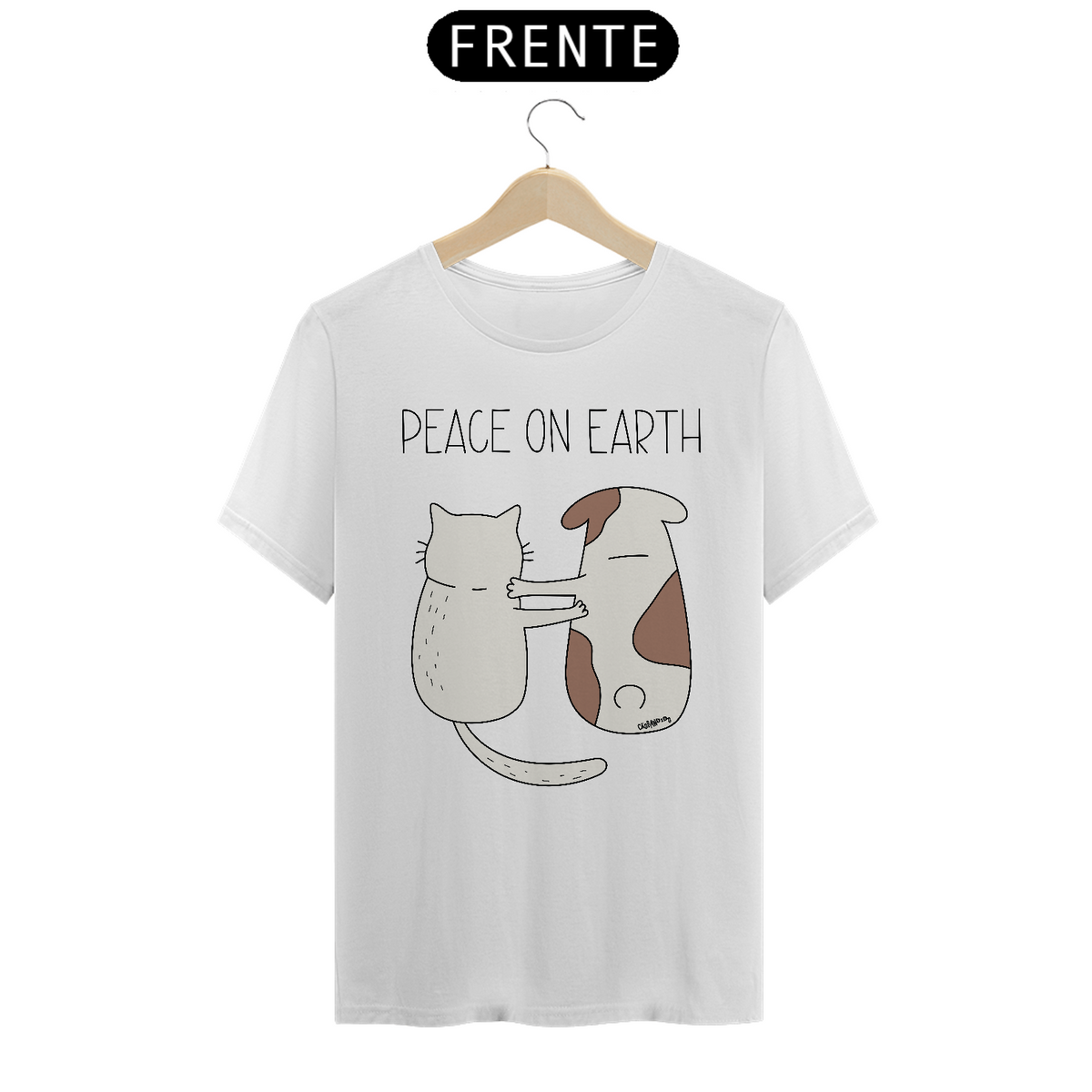 Nome do produto: Camiseta Cachorro e Gato - Peace on Earth
