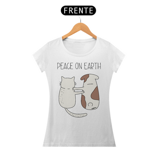 Nome do produtoBaby Look Cachorro e Gato - Peace on Earth