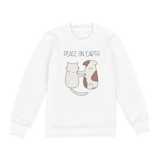 Moletom Blusão Cachorro e Gato - Peace on Earth