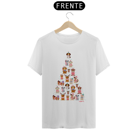 Camiseta Cachorro Árvore de Natal