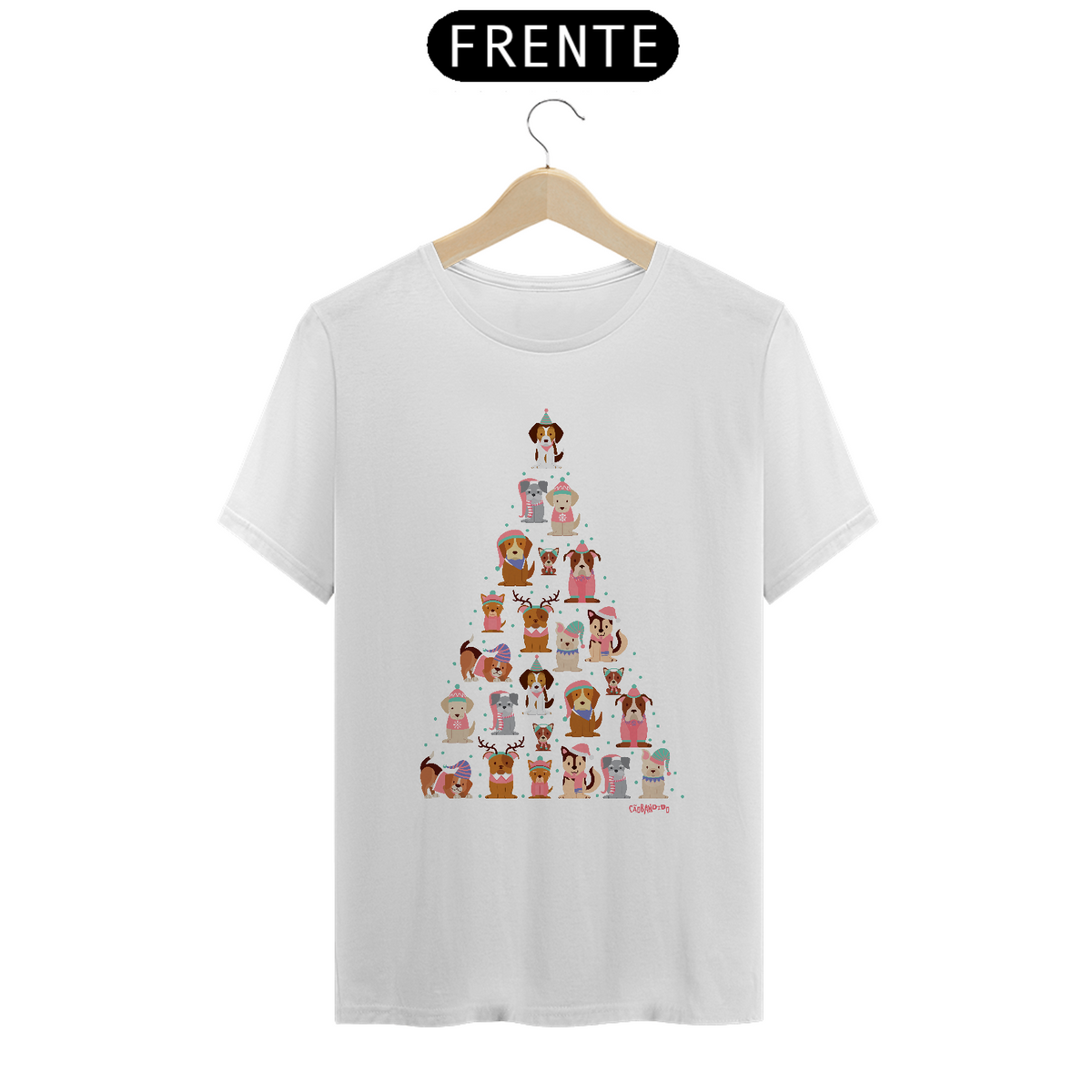 Nome do produto: Camiseta Cachorro Árvore de Natal