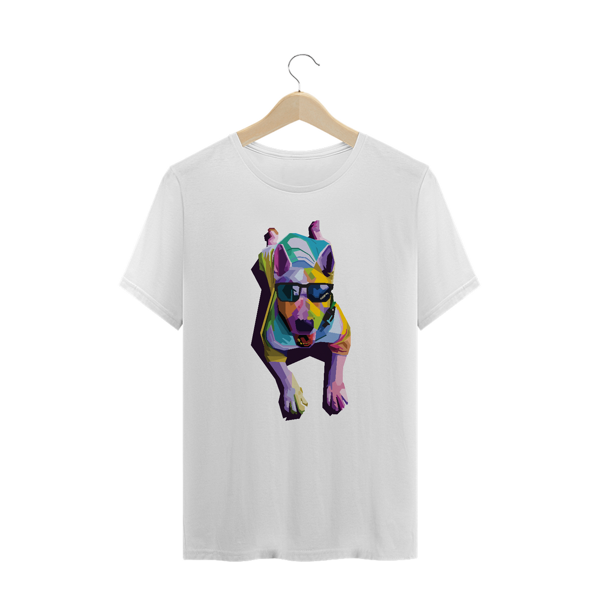 Nome do produto: Camiseta Plus Size Cachorro Deitado Pop Art