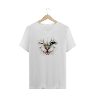 Camiseta Plus Size Gato Piscando