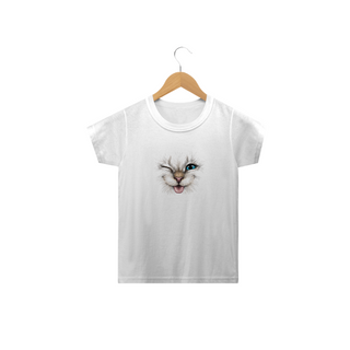 Nome do produtoCamiseta Infantil Gato Piscando