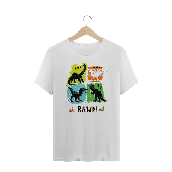 Camiseta Plus Size Dinossauro - Modelo 3