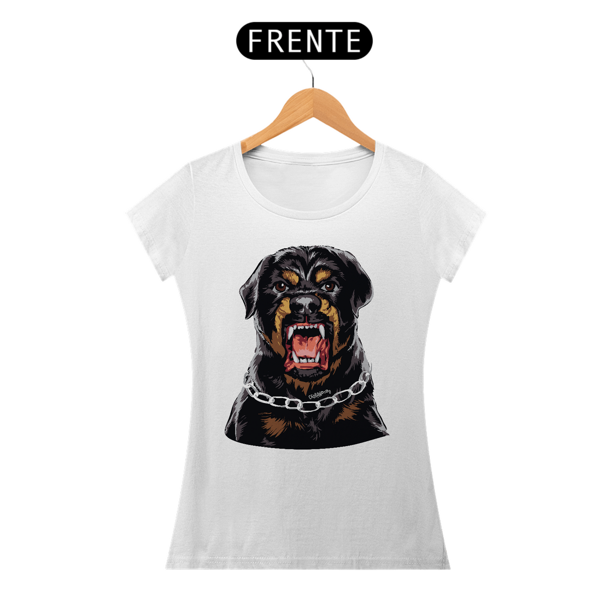 Nome do produto: Baby Look Rottweiler com Cara de Bravo