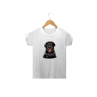 Nome do produtoCamiseta Infantil Rottweiler com Cara de Bravo