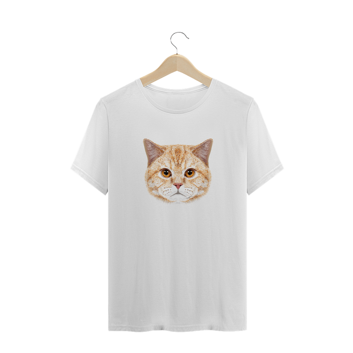 Nome do produto: Camiseta Plus Size Gato Retrato