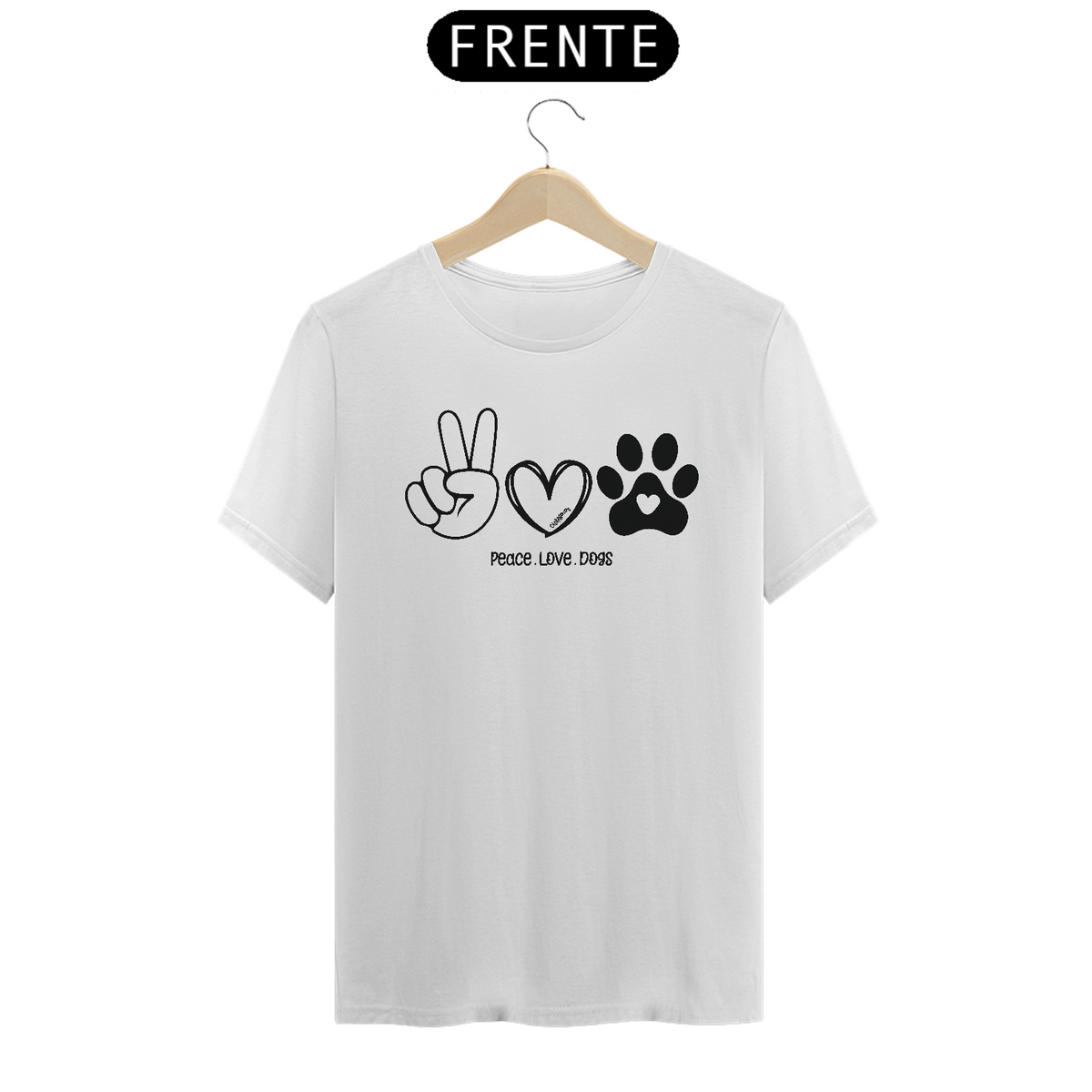 Nome do produto: Camiseta Peace, love, dogs