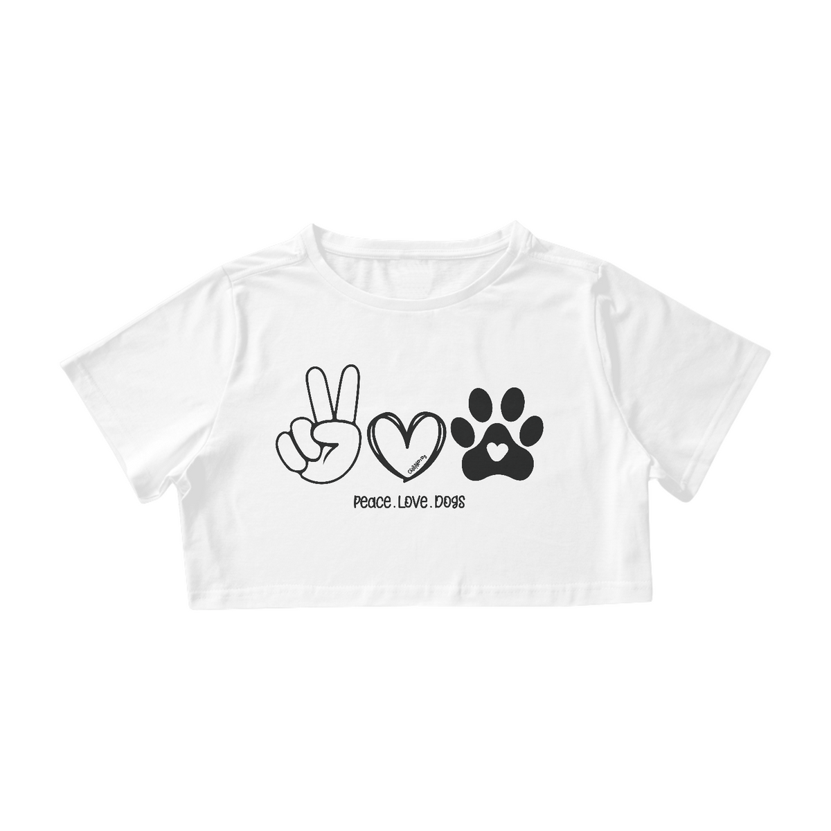 Nome do produto: Cropped Peace, love, dogs