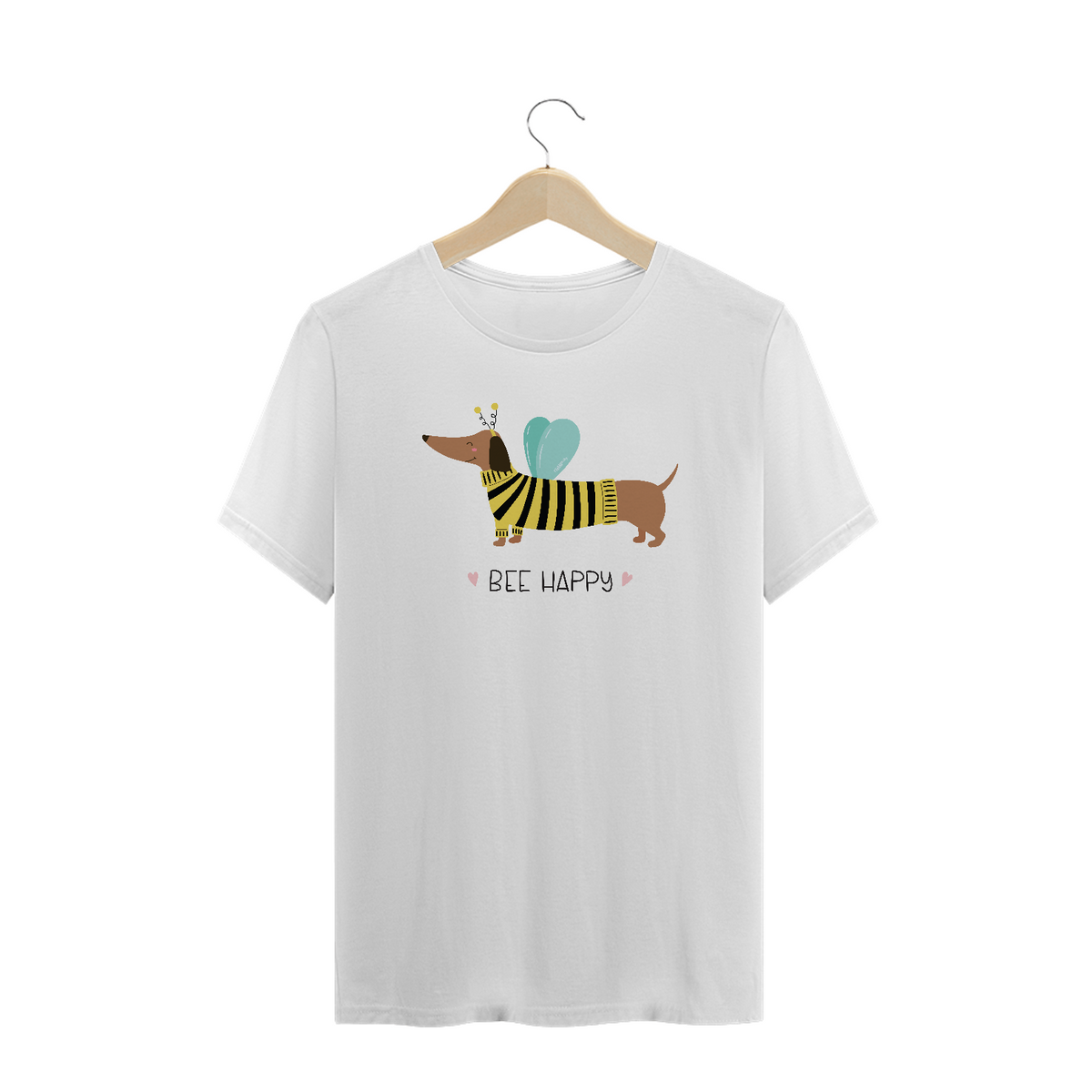 Nome do produto: Camiseta Plus Size Dachshund Bee Happy