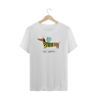 Camiseta Plus Size Dachshund Bee Happy