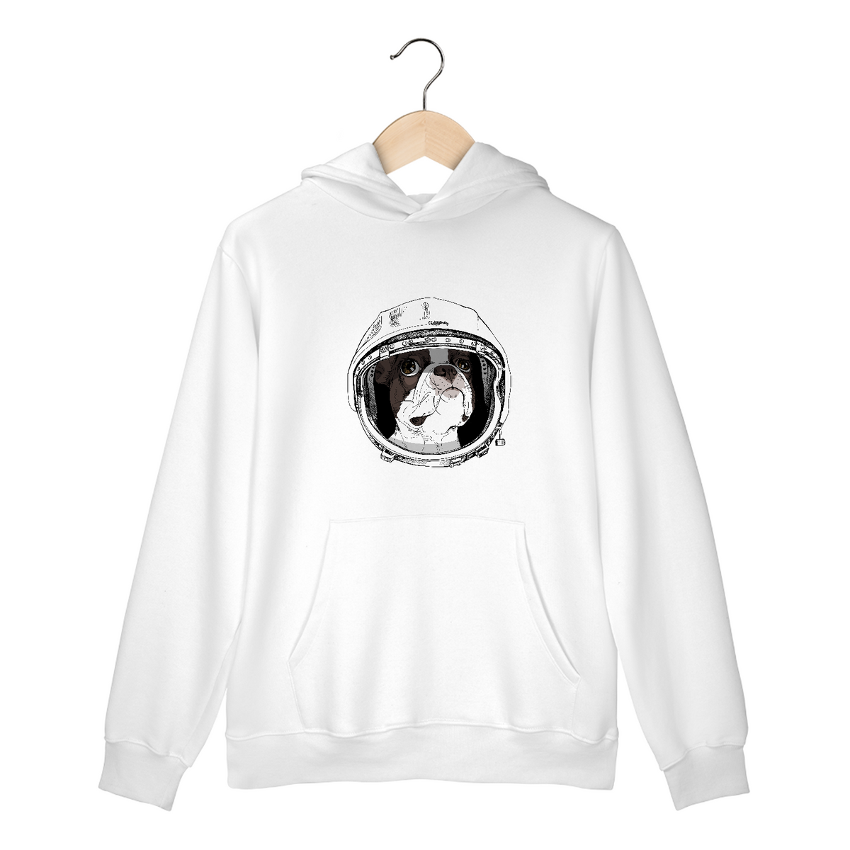 Nome do produto: Moletom Canguru Boston Terrier Astronauta