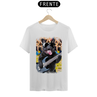 Nome do produtoCamiseta Bulldog Francês Tocando Guitarra