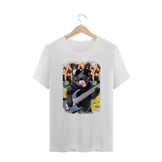 Nome do produtoCamiseta Plus Size Bulldog Francês Tocando Guitarra