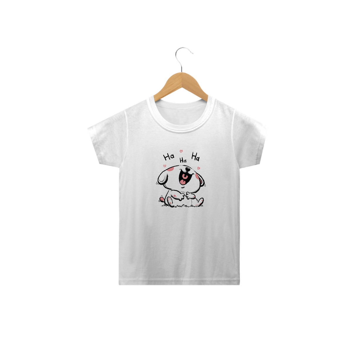 Nome do produto: Camiseta Infantil Cachorrinho Rindo