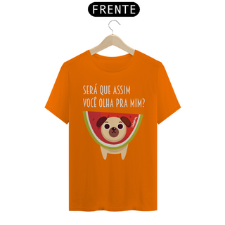 Nome do produtoCamiseta Cachorro Melancia - Será Que Assim Você Olha Pra Mim?